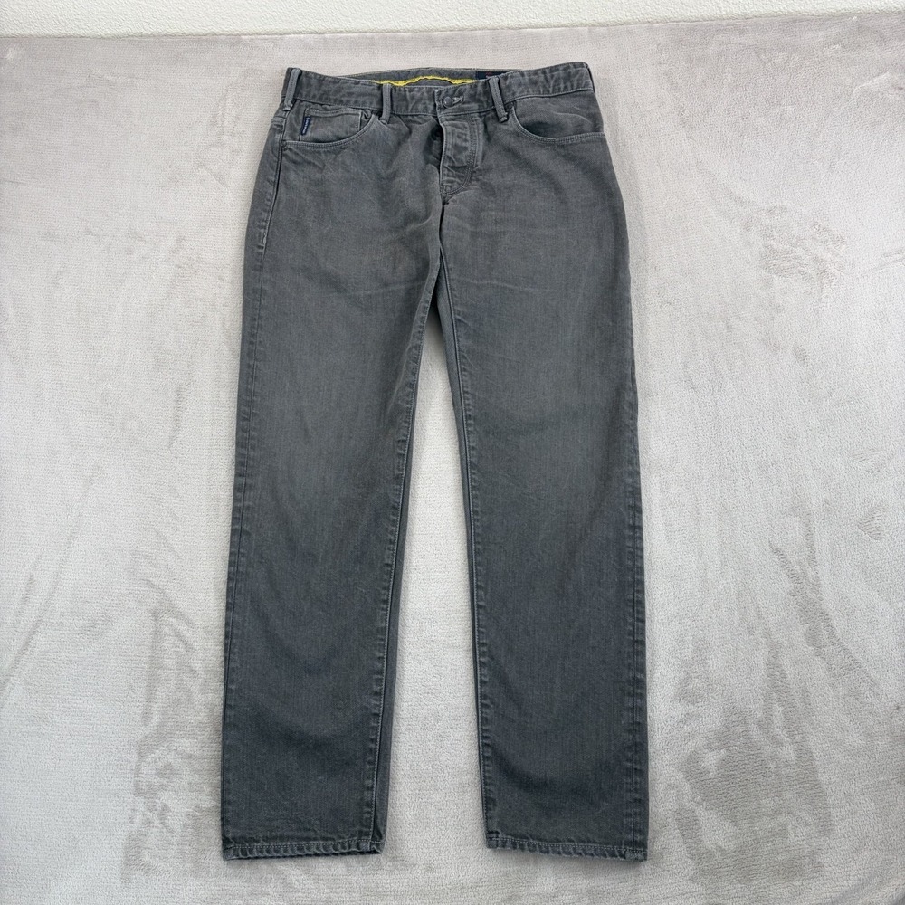 Armani Jeans Men Slim Straight Jeans in Charcoal Gray